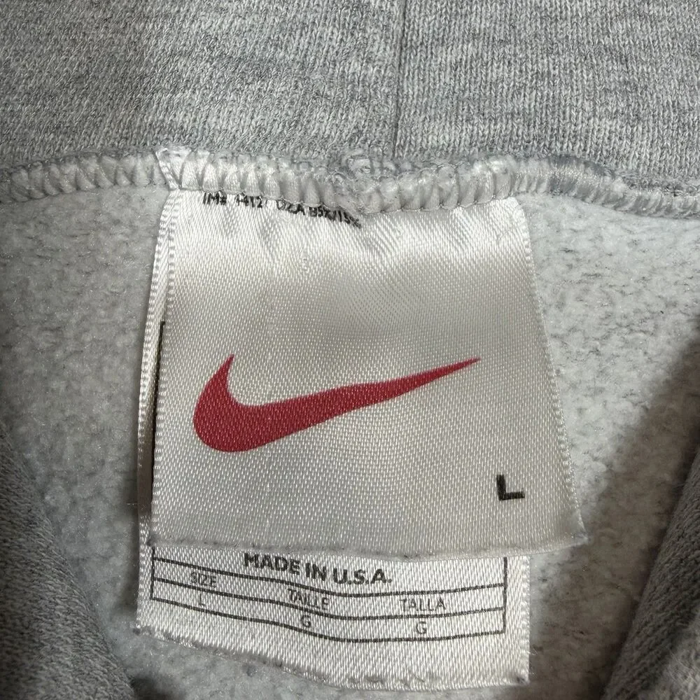 Vintage 90's Nike Large Gray Center Swoosh Rare Pullover Hoodie Sweatshirt